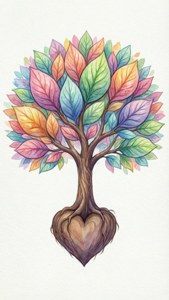 Pastel Watercolor Family Tree