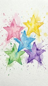 Pastel Watercolor Stars