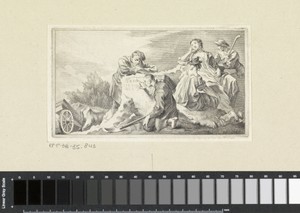 Pastorale scène met vondst van antieke inscriptie
