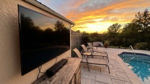 Patio Sunset TV Setup