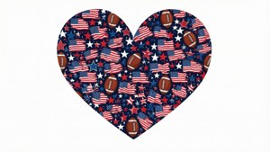 Patriotic Football Heart