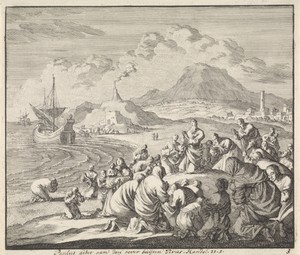Paulus bidt bij het strand van Tyrus