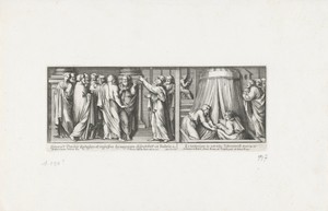 Paulus discussieert in de synagoge en de ingang van de tabernakel