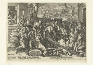 Paulus door een adder in de hand gebeten