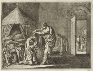 Paulus wordt door Ananias van zijn blindheid genezen