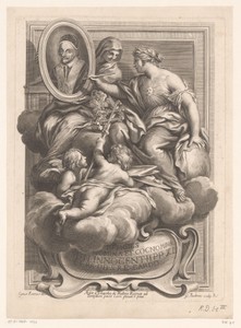 Paus Innocentius XI met allegorische figuren