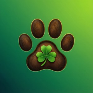 Paw Print Shamrock Icon