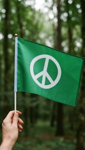 Peace Flag in Forest