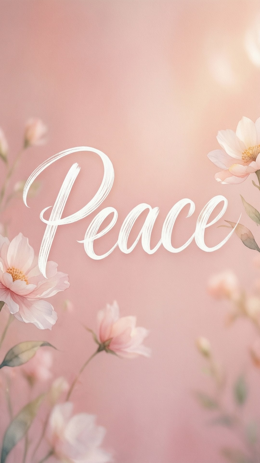 Peaceful Pink Calligraphy by Wallpapers.art Studio