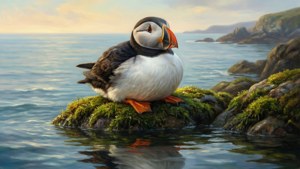 Peaceful Puffin Reflection