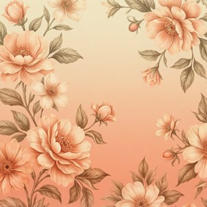 Peach Cream Floral Fade