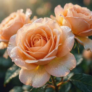 Peach Rose Dewdrops