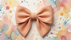 Peach Watercolor Bow