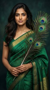 Peacock Feather Saree