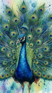 Peacock Watercolor Splendor