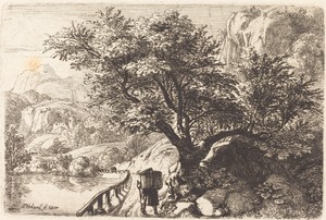 Peasant Walking along a River