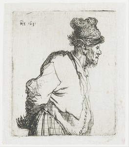 Peasant with his hands behind his back