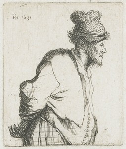 Peasant with his hands behind his back
