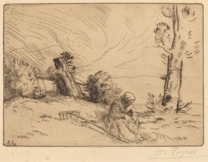 Peasant Woman Seated near a Hedge (Paysanne assise pres d'une haie)
