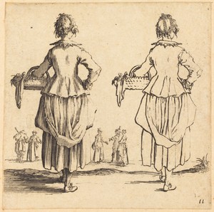 Peasant Woman with Basket, Seen from Behind