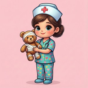 Pediatric Nurse with Teddy Bear