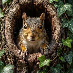 Peek-a-Boo Squirrel
