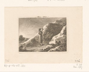 Pelgrim betreedt de bergweg