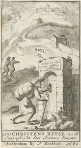 Pelgrim klopt aan bij een poort