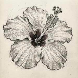 Pencil Sketch Hibiscus