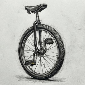 Pencil Sketch Unicycle