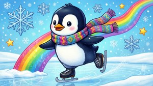 Penguin Ice Rainbow