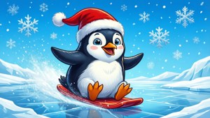 Penguin Sliding on Ice
