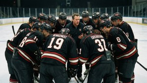 Penguins Team Huddle