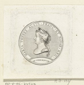 Penning met buste van Maria-Theresia van Spanje