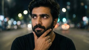 Pensive Pose City Night
