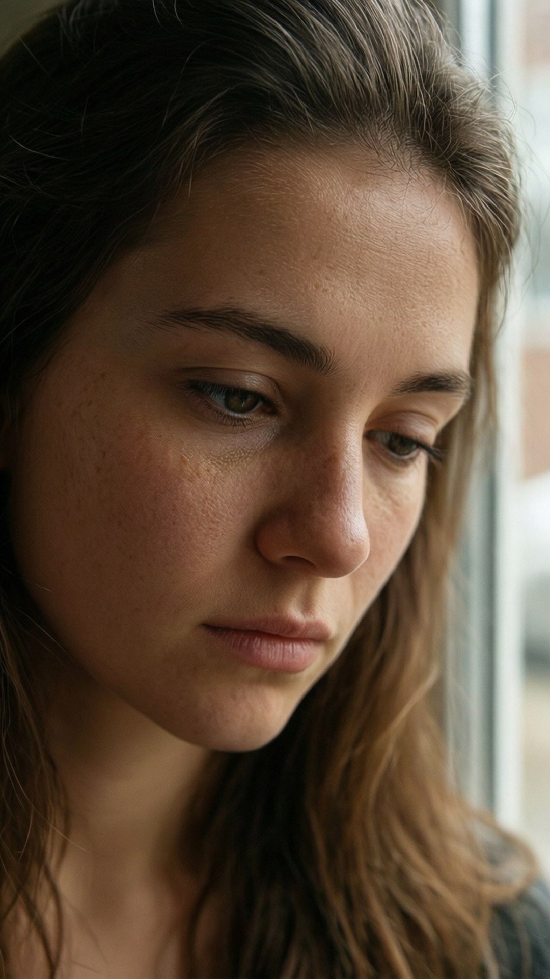 Pensive Woman Portrait by Wallpapers.art Studio