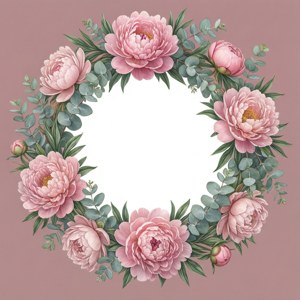 Peony Wreath Border