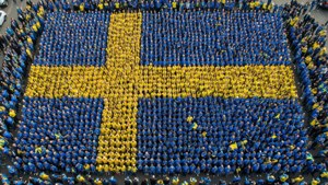 People Forming Flag