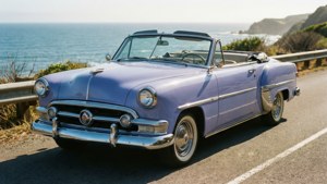 Periwinkle Vintage Car