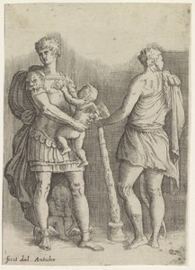 Perseus met twee putti en Hercules, op de rug gezien