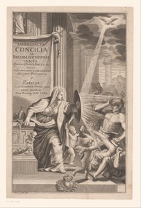 Personificatie van de christelijke kerk die de heidenen verjaagt