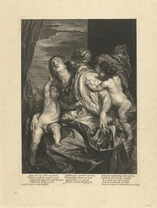 Personificatie van de ziel met Geloof, Hoop en Liefde