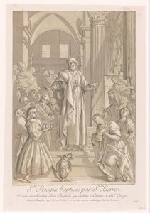 Petrus doopt de heilige Prisca van Rome