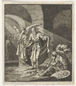 Petrus door de engel uit de gevangenis bevrijd