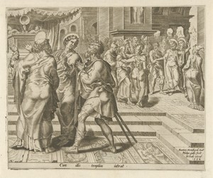 Petrus en Johannes genezen een verlamde man bij de tempelpoort