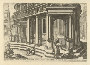 Petrus en Johannes genezen een verlamde man bij de tempelpoort