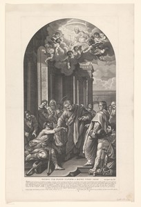 Petrus en Johannes genezen een verlamde man bij de tempelpoort