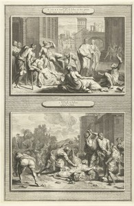 Petrus geneest zieken / de steniging van Stephanus