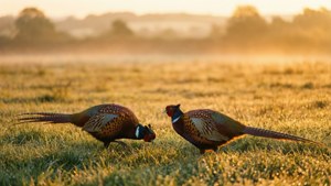 Pheasants at Sunrise