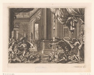 Phineus verstoort de bruiloft van Perseus en Andromeda